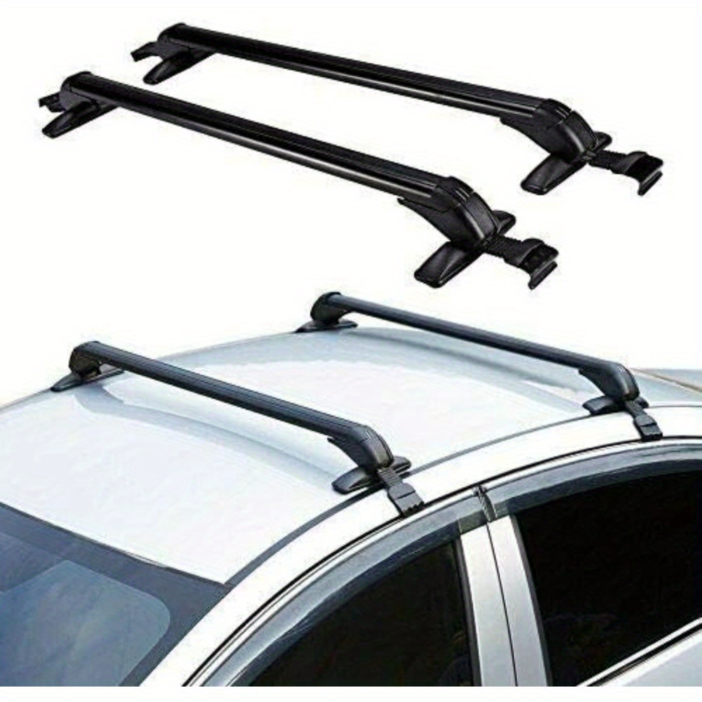 TEMU Roof Rack, Universal Car Top Roof Rack Bar Luggage Carrier Adjustable Window Frame Black Roof Bars Christmas Gifts Car Assessary