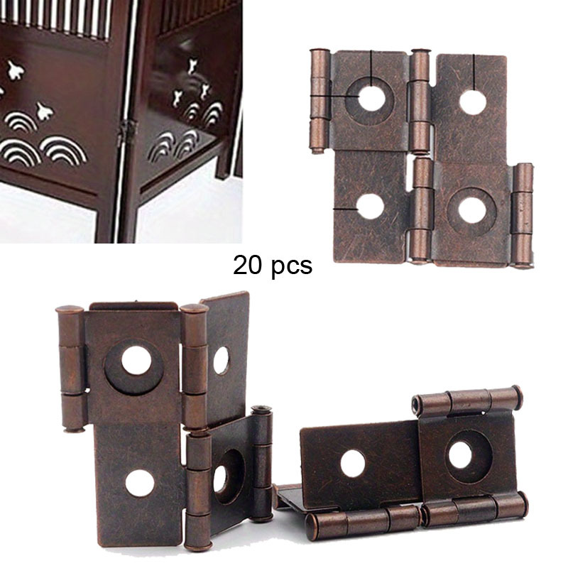 

20pcs Metal Double-action Spring Hinges For Doors And Folding Screens, Polished Finish - Hardware For Furniture, Bedroom, And Bathroom Applications