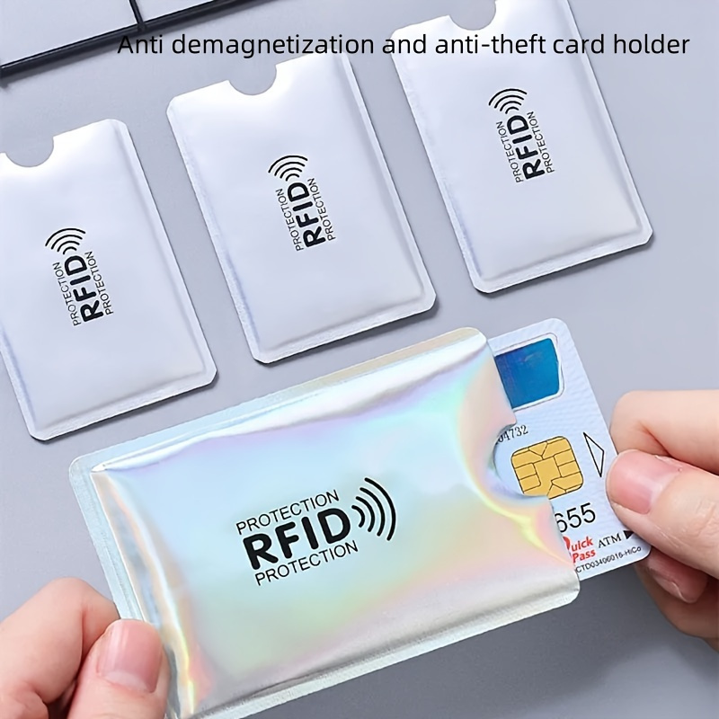 

10-pack Rfid Blocking Card Sleeves - Anti-theft Aluminum Alloy Wallet Inserts For Credit & Id Cards, Rfid Signal Protection, Card Storage Solution