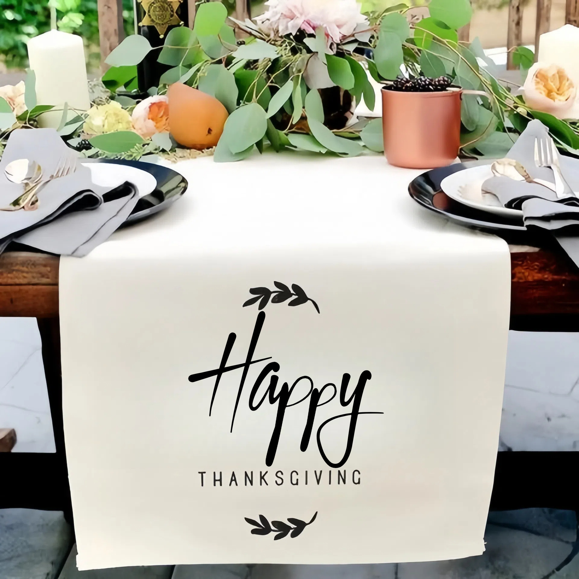 TEMU Custom Logo & Photo Table Runner - Personalized Polyester Tablecloth For Weddings, Birthdays, Anniversaries, - No Power Needed