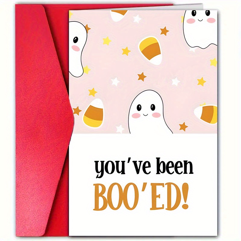 

1 Pc Spooky Greeting Card With Envelope, 4.7x7.1 Inch, Multi-occasion Boo'ed Card For Birthday, Thank You - Fun Wicked Design For Friends, Family, Neighbors