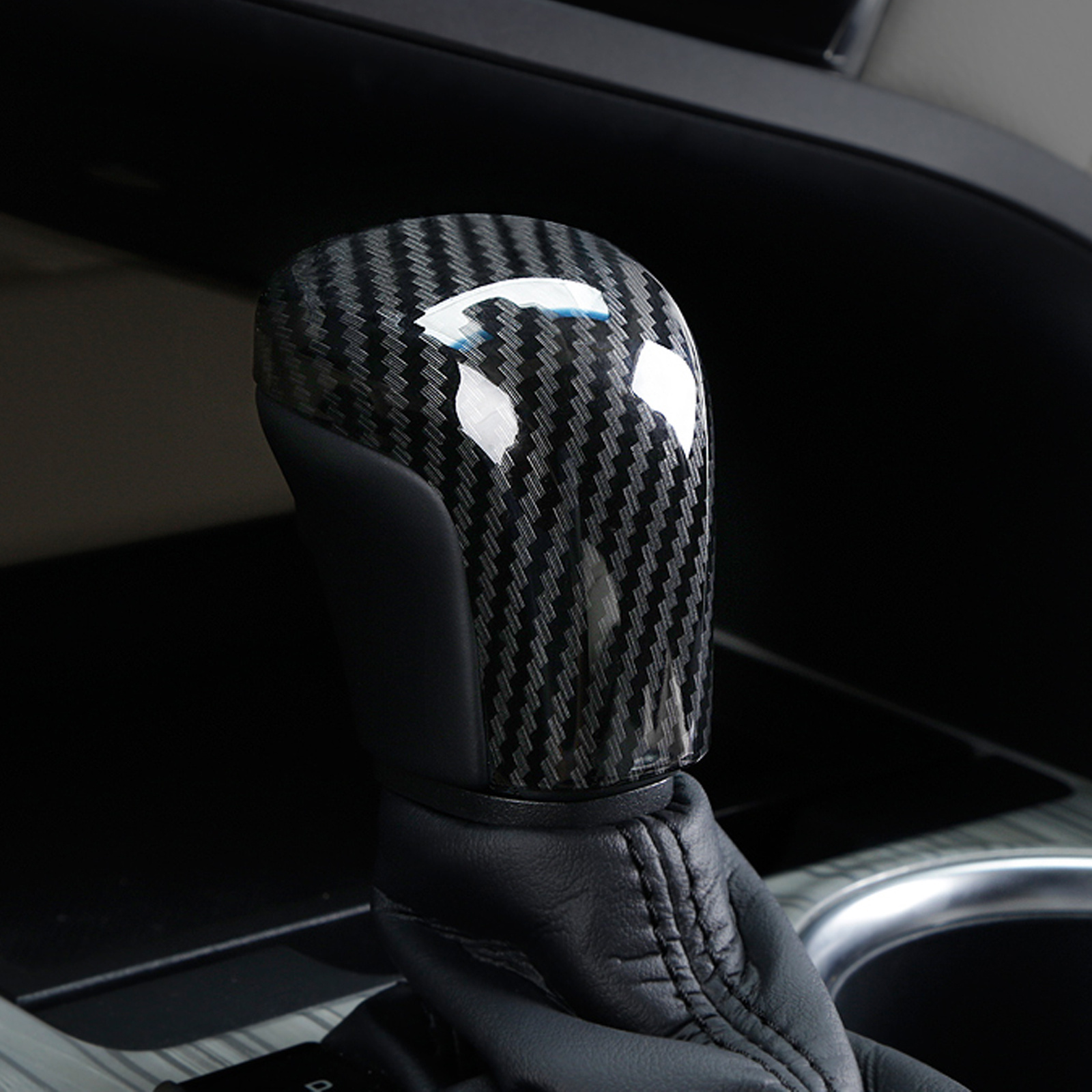 

Carbon Fiber Style Interior Gear Shift Knob Cover For Toyota Camry, Avalon, - 2018-2021, 2019-2020 - Molding Trim - Enhance Interior Aesthetics And Protection