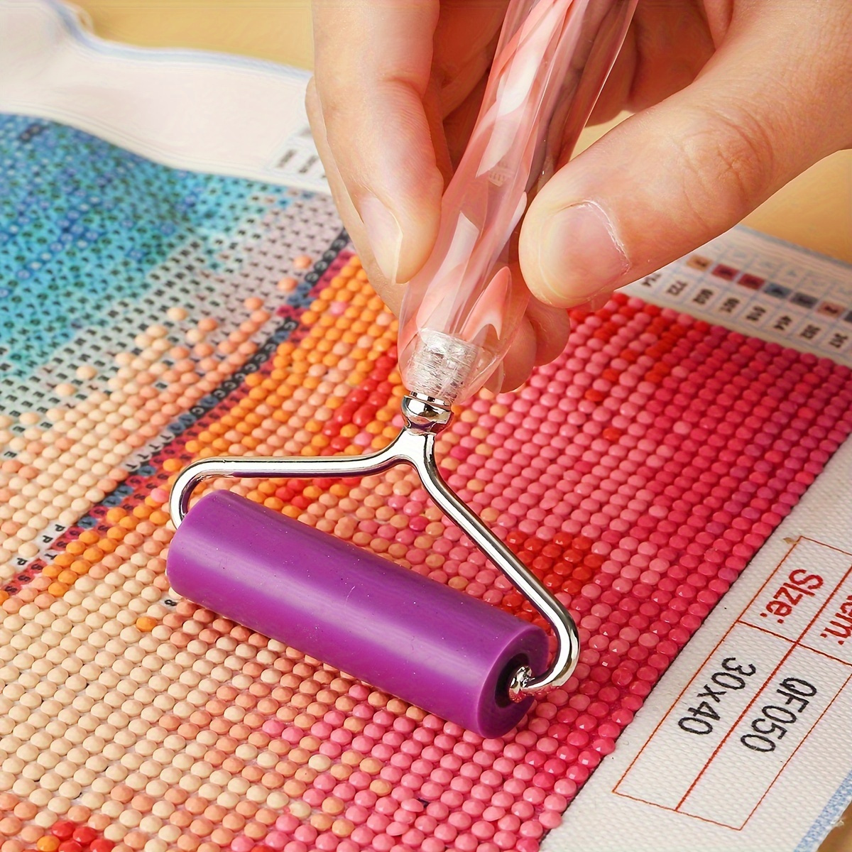 

1pc Random Color Diamond Painting Roller Pen Holder Pen Tip, Diamond Pen Mosaic Tool 5d Drawing Tool Art Crafts, Stainless Steel Tip Diamond Painting Mosaic Accessories