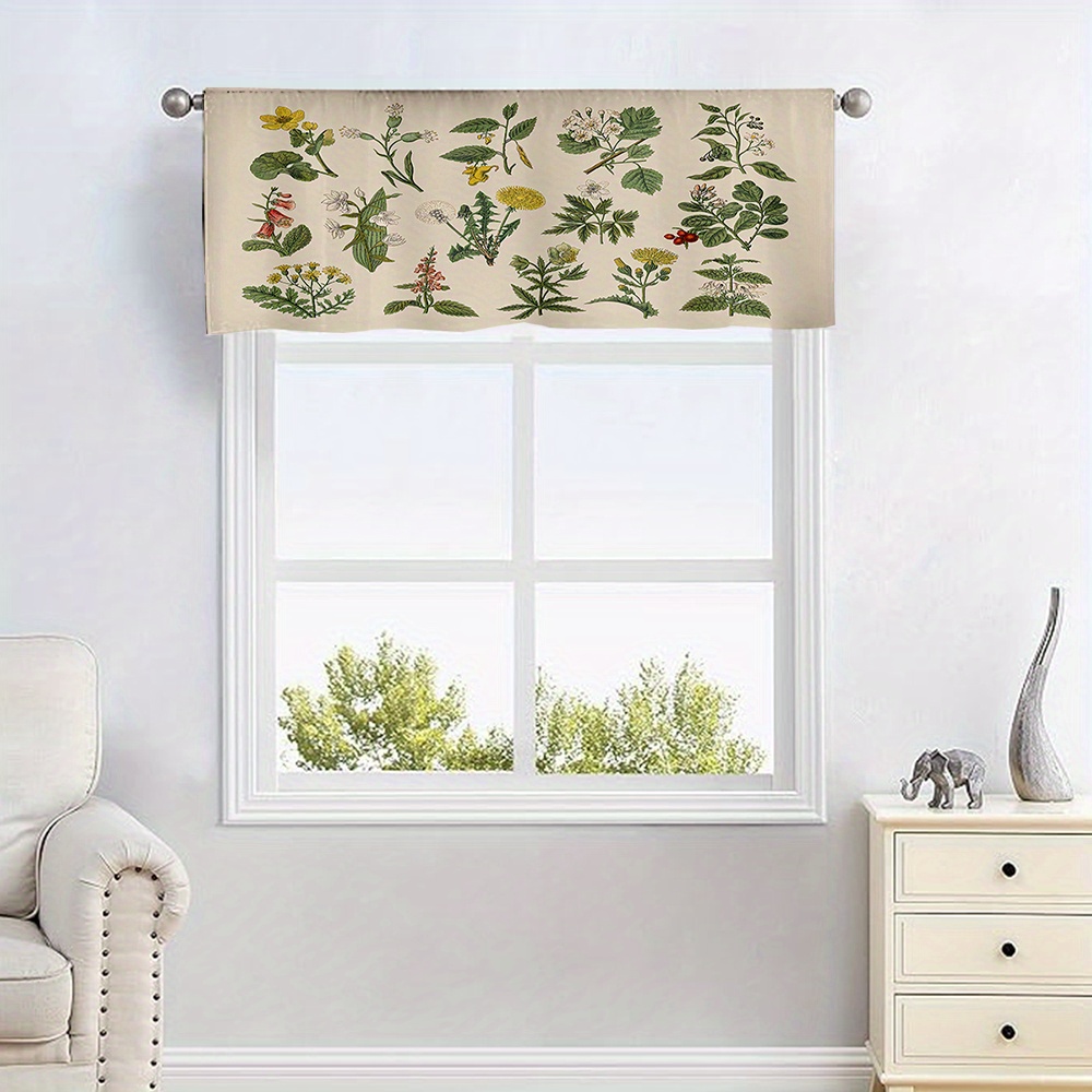 TEMU 1pc/2pcs Retro Floral Fabric Curtain, Polyester Printed Fabric, Multi-scene Rod Decoration Curtain, Suitable For Living Room, Bedroom, Kitchen,