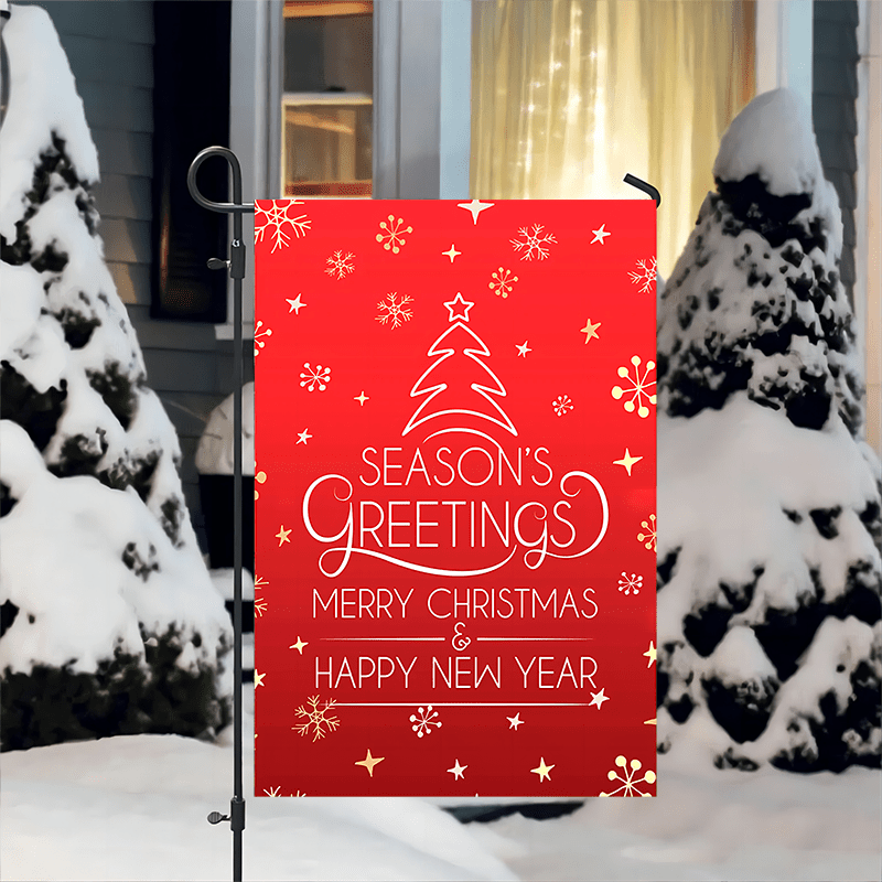 Weihnachtliche Gartenflagge „Willkommen“ – Doppelseitige Weihnachtsdekoration Für Draußen