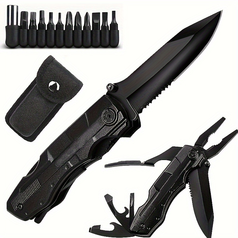

Multifunctional Tool Pocket Knife 16 In 1, Band Saw Blade, Blade, Pliers, Screwdriver, Bottle Opener, Folding Knife, Camping, Outdoor Survival Knife, Emergency Use, Perfect Gift For Men And Dad