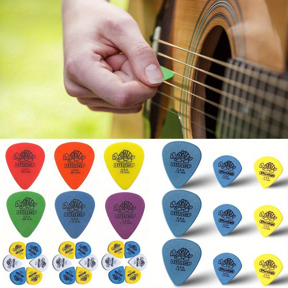 10pcs DUNSON Premium Guitar Picks - High-Quality Celluloid, Lightweight & Durable, 0.5mm-1.14mm Thickness, Assorted Colors - Ideal for Acoustic & Electric Guitars, Bass, Music Picks, Plectrum, Guitar Accessories