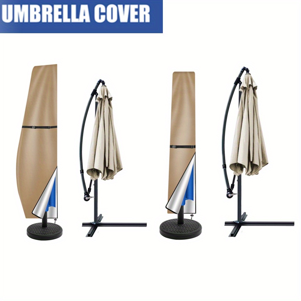 

1pc Patio Umbrella Parasol Cover - Waterproof Outdoor Offset Banana/ Cylinder Style Umbrella Cover - Fits Cantilever Offset Umbrella 7.5-13 Feet, Multi-size&color Choices