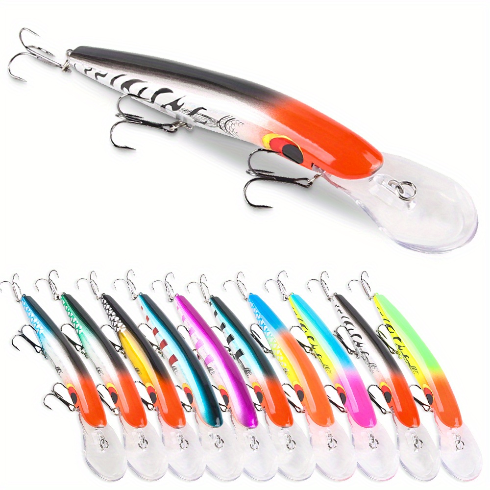 

10pcs/ Set 16.2cm23g Diving Long Range Lure Bait With Large Tongue Minnow Bait For Freshwater Sea Fishing Gear