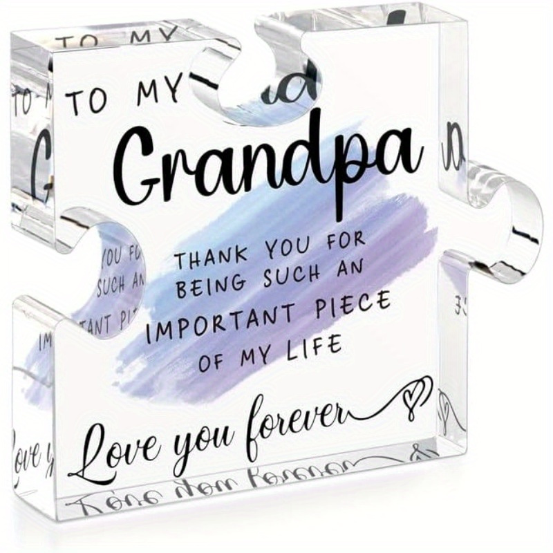 

Father's Day Gift For Grandpa - Grandpa's Birthday Gift For Grandchildren - Grandpa's Christmas Gift - Acrylic Puzzle Decoration