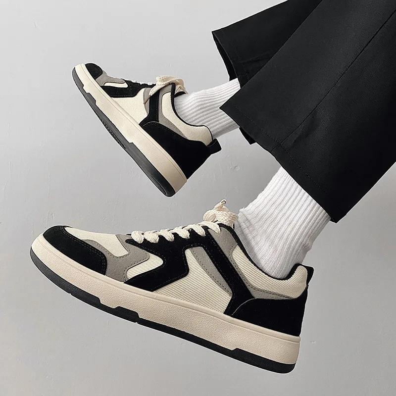 

[] Low-top Skate Sneakers - Canvas Upper & , Breathable Fabric Lining, Casual Streetwear Lace-up Shoes In Black, White, And