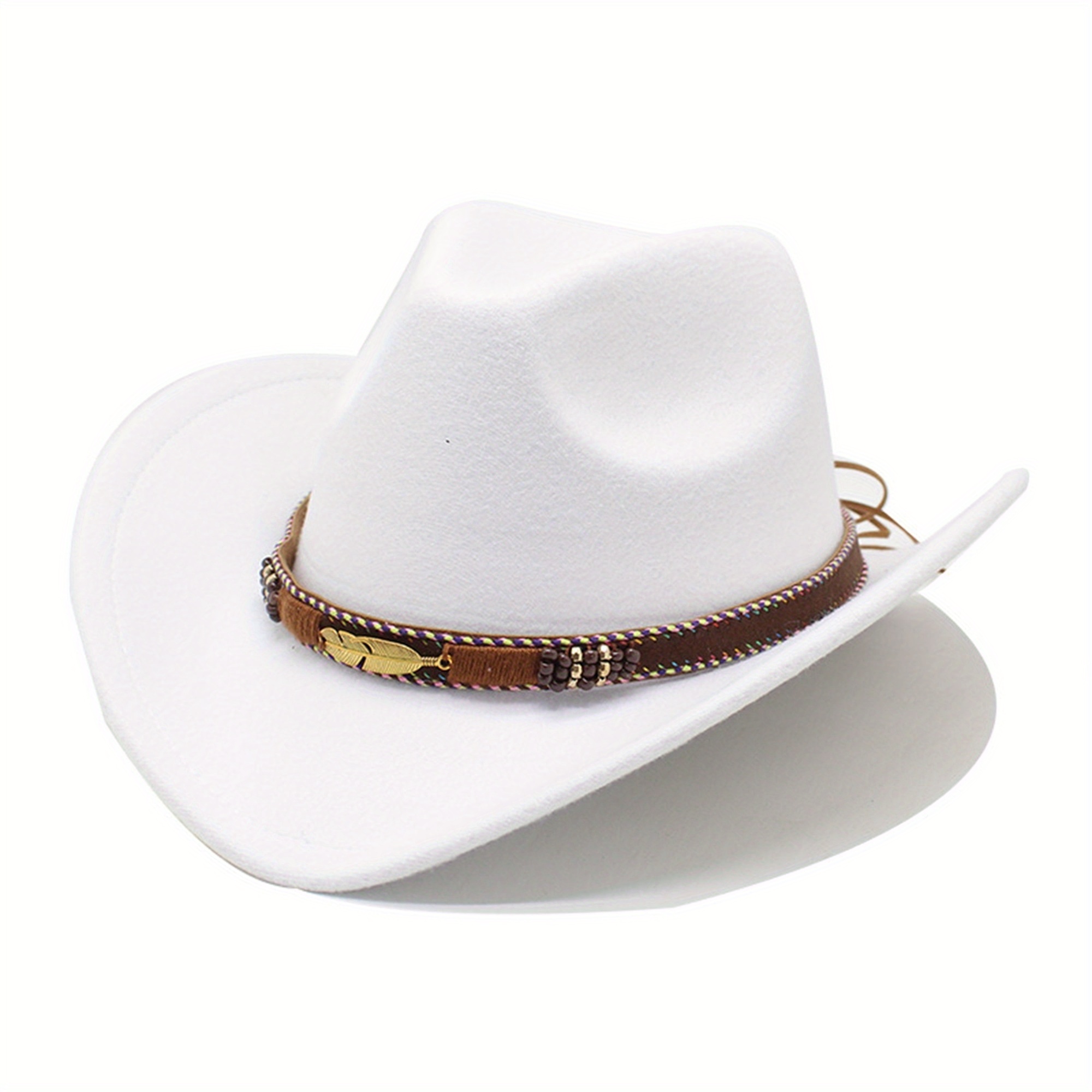classic wide brim felt cowboy hat women lightweight machine  display picture 1