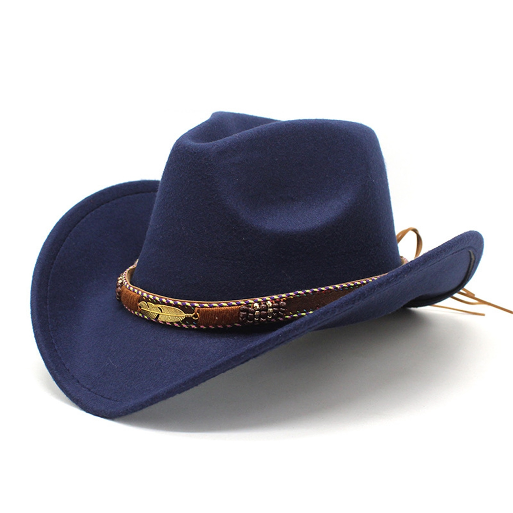 classic wide brim felt cowboy hat women lightweight machine  display picture 1