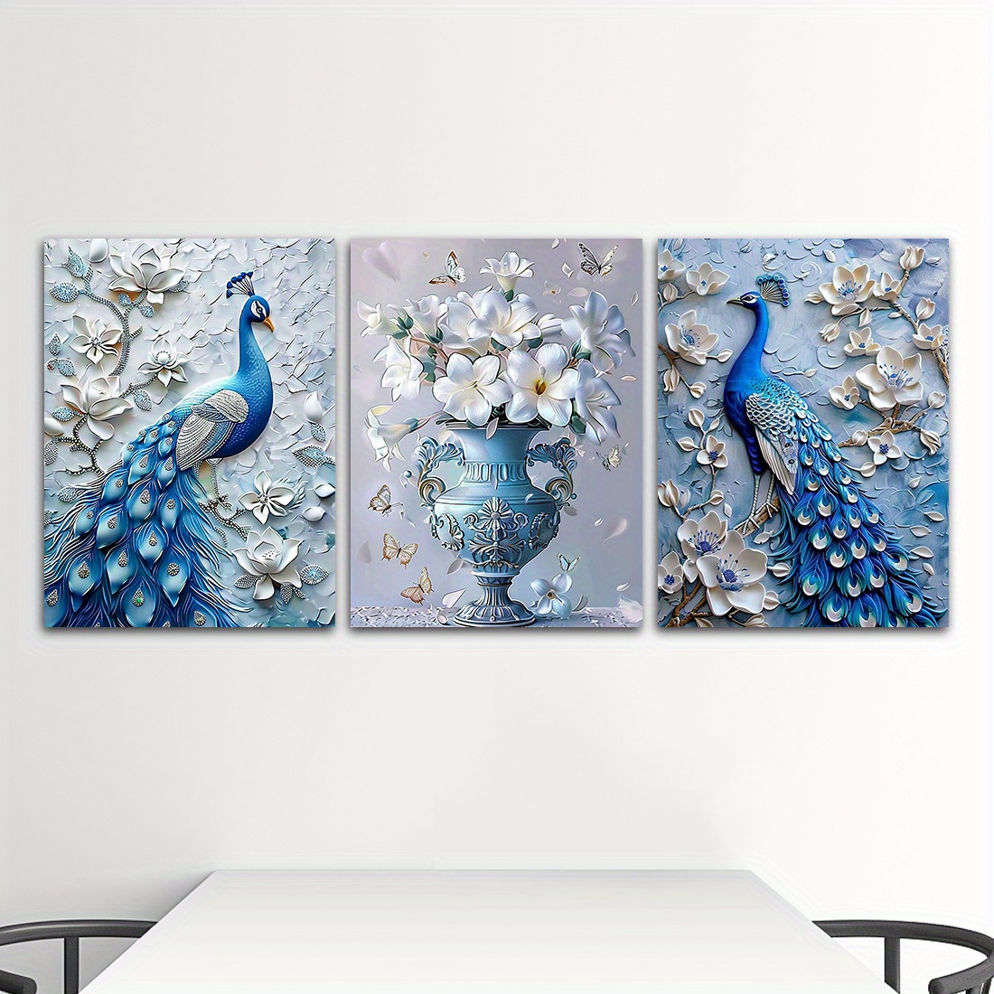 

3pcs Vintage Art Set - 3d Canvas Wall Decor For Living Room, Bedroom, Office - Accent