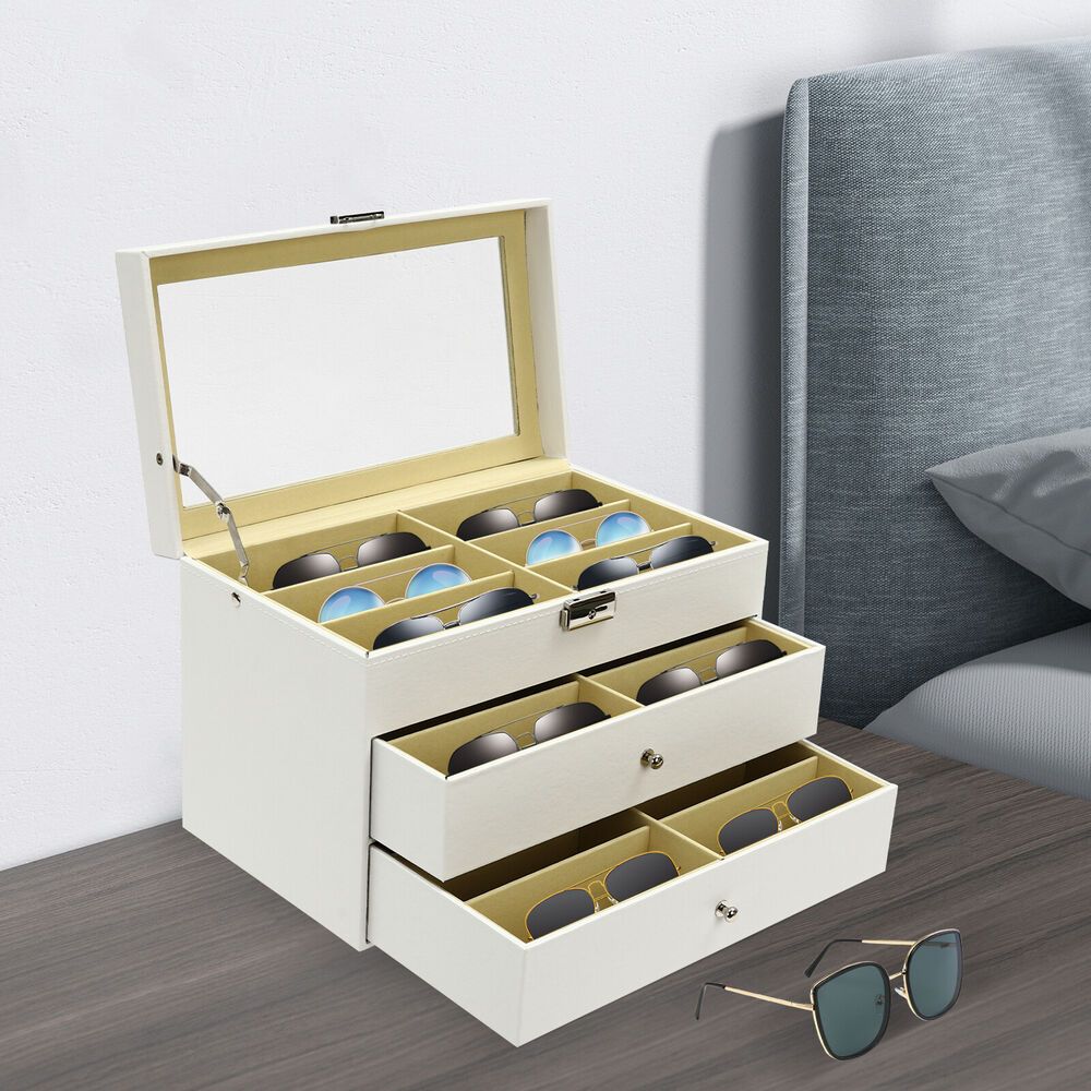 E-shop 18-Fach 3-Ebenen Organizer/Displaybox Brillenaufbewahrungsbox