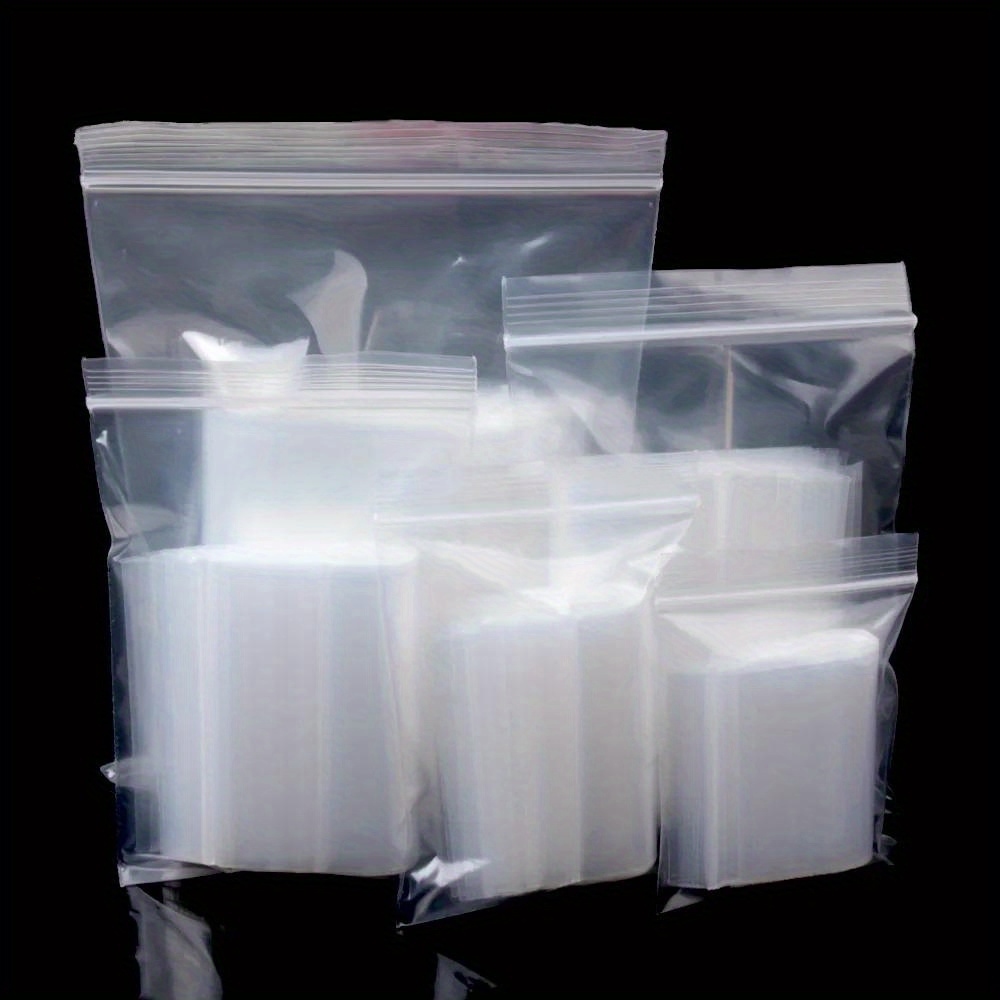 

100pcs, Clear Zip Lock Ziplock Storage Bags Heavy-duty Transparent Plastic Small Jewelry Packing Reclosable Poly Bag, Jewelry Bag, Packaging Bag, Party Supplies, Holiday Supplies