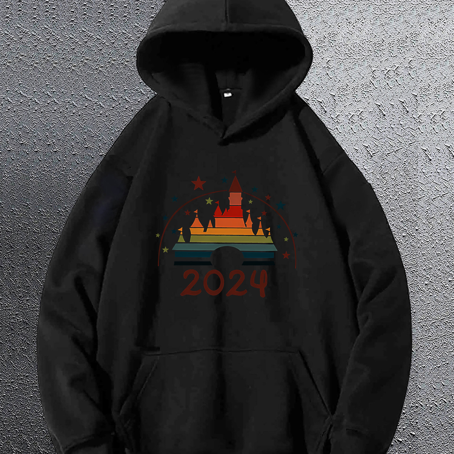 

2024 Buildings Print Men's Fashion Hoodies With Kangaroo Pocket & Drawstring, Stylish Versatile Long Sleeve Hooded Sweatshirt, Loose Casual Top For Autumn Winter, Men's Clothing As Holiday Gifts