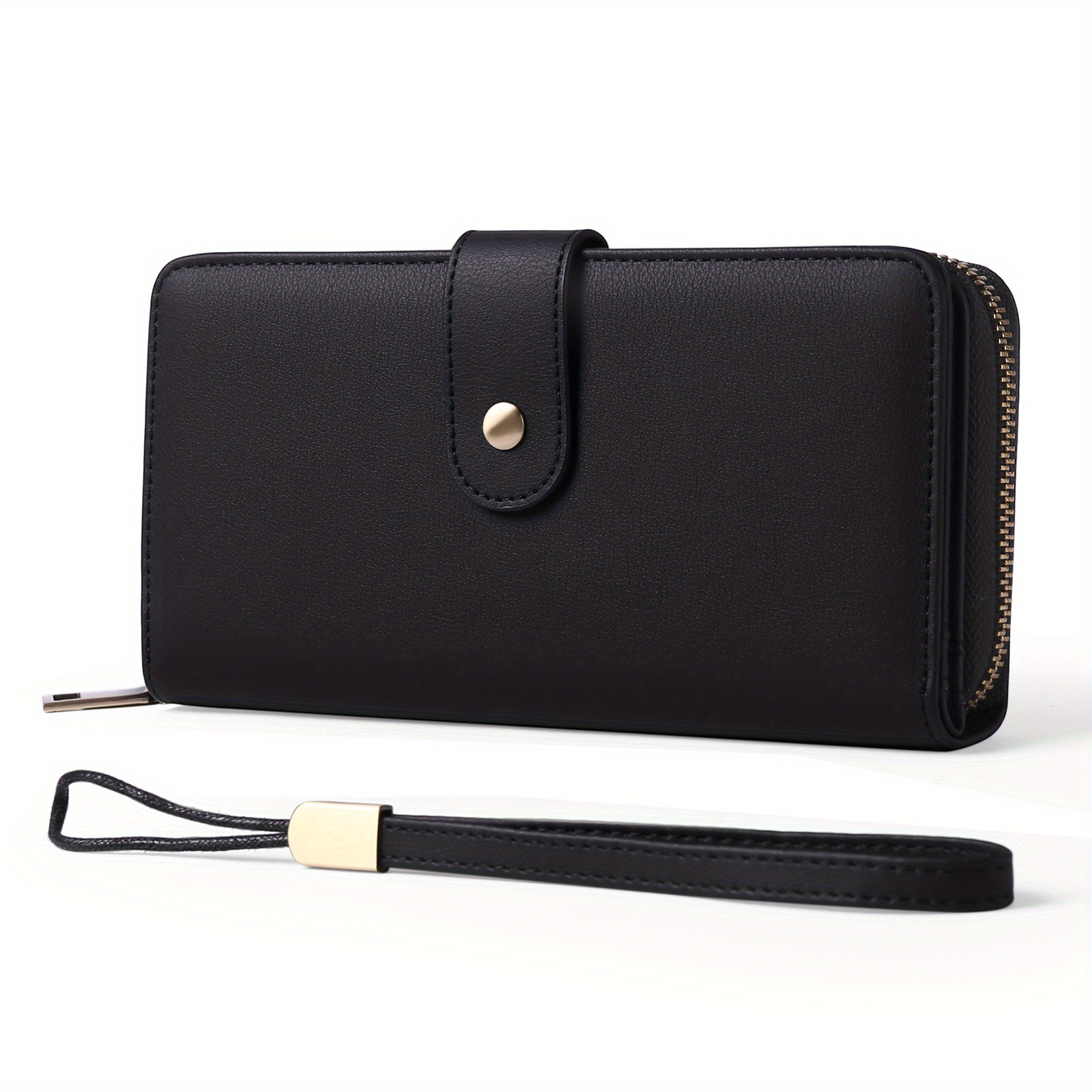 Image of Women's Rfid-blocking Wallet | Removable Wrist Strap And Zippered Coin Pouch | Spacious Enough To Fit A Phone | Daily Use/ Gift Box Packaging