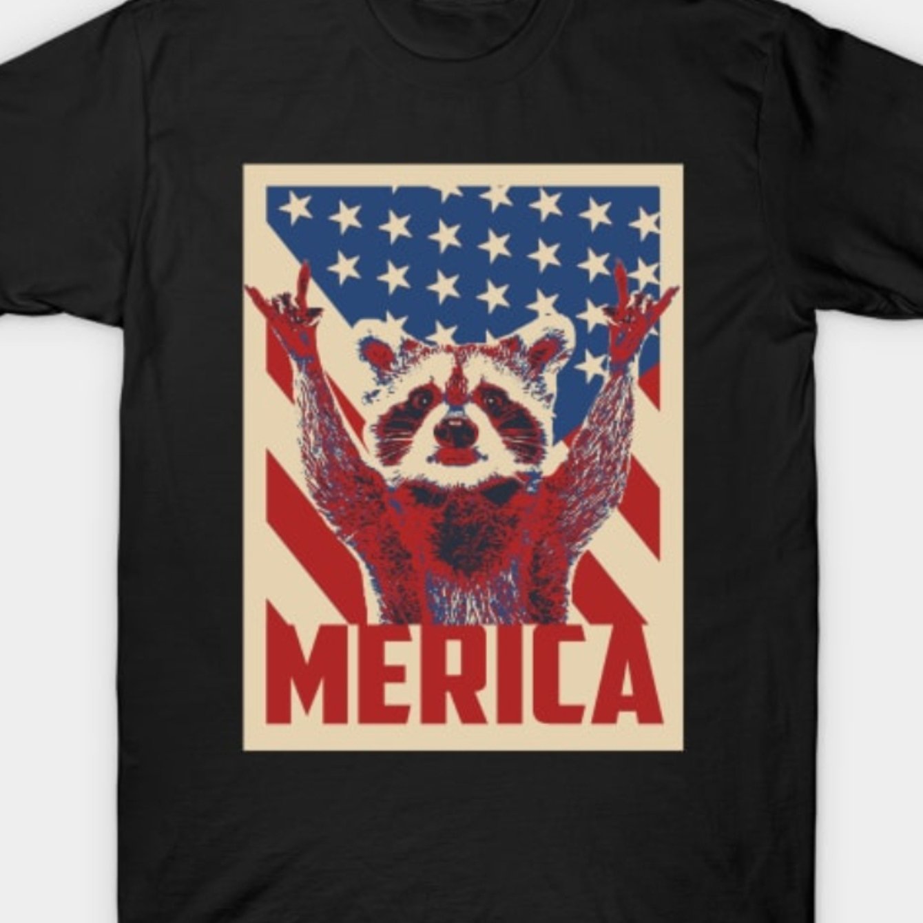 

Funny Raccoon Merica July 4th T-shirt