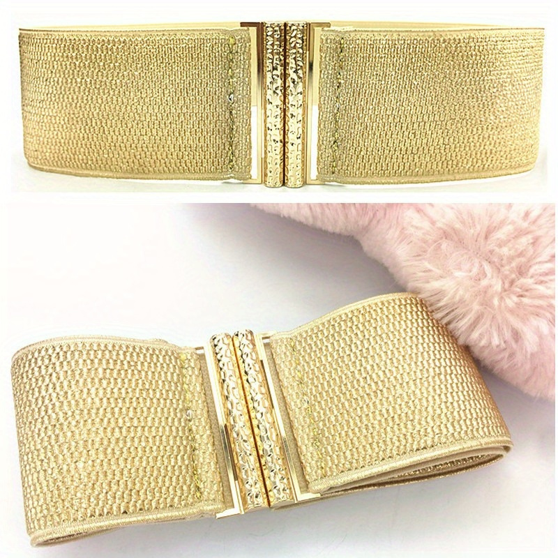 

Ceinture Large Élastique Dorée Élégante pour Femmes - Accessoire Polyvalent pour Robes, Pulls & Jupes - pour Décontractées aux