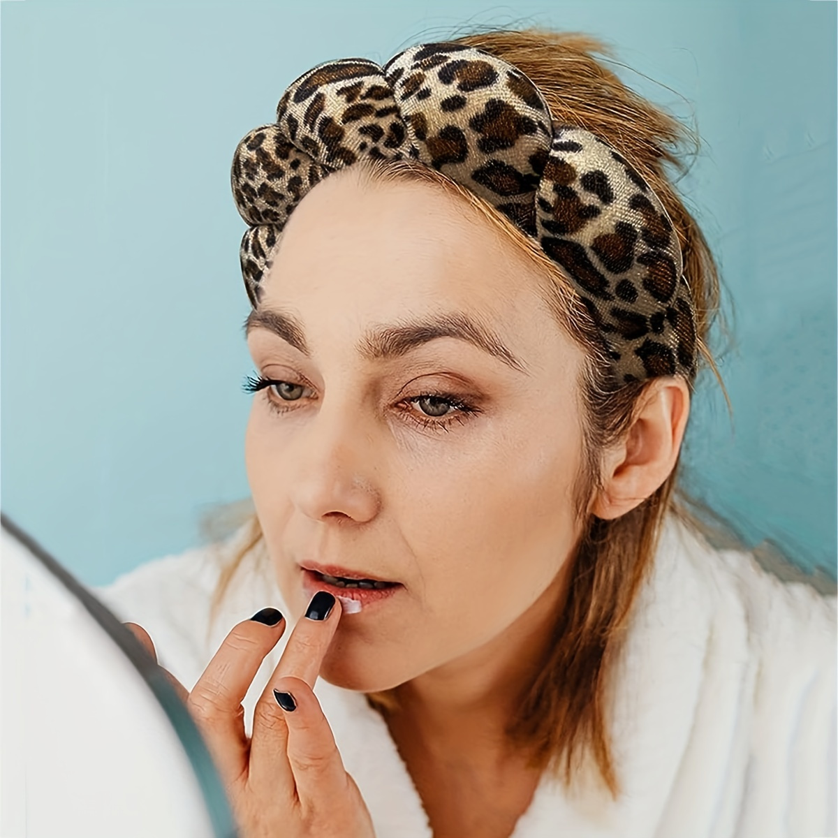 Shimmerz Leopard Spa Stirnband – Weiches Haarband Für Gesichtsreinigung, Make-up & Wellness
