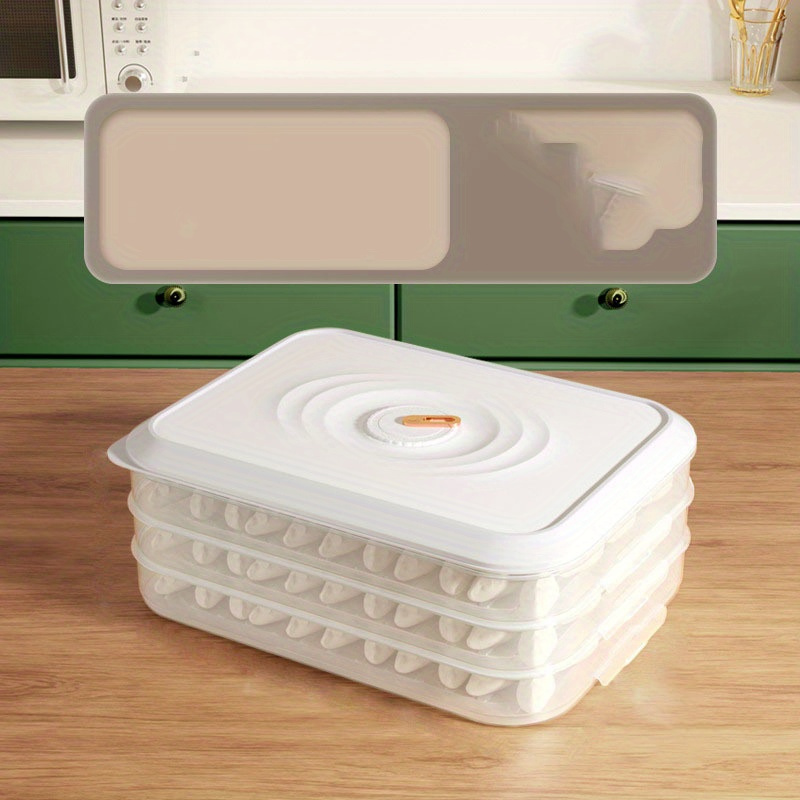 1pc 3/4-layer Dumpling Box, Special -keeping Box For Household Refrigerator Freezer, Large-capacity Quick- Food Wonton Storage Box, Kitchen Supplies