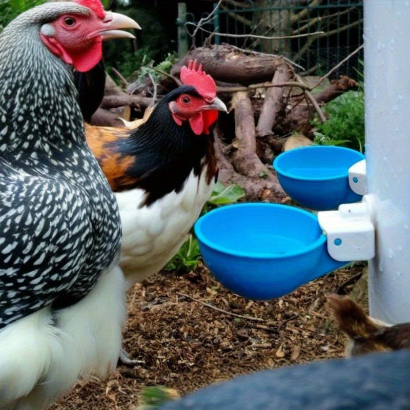 

5pcs Blue Large Automatic Poultry Waterer Cups, , Livestock Drinking Feeder Kit For Chickens