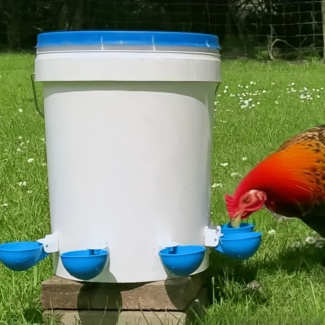 

5pcs Easy-clean Cups - Leakproof Poultry Drinking Bowls For Chickens & Pigeons, Pvc Material