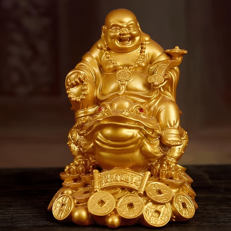 1pc feng shui laughing statue attract wealth happiness wealthy toad frog design perfect car home decor for chinese new year eye catching prosperity charm details 3
