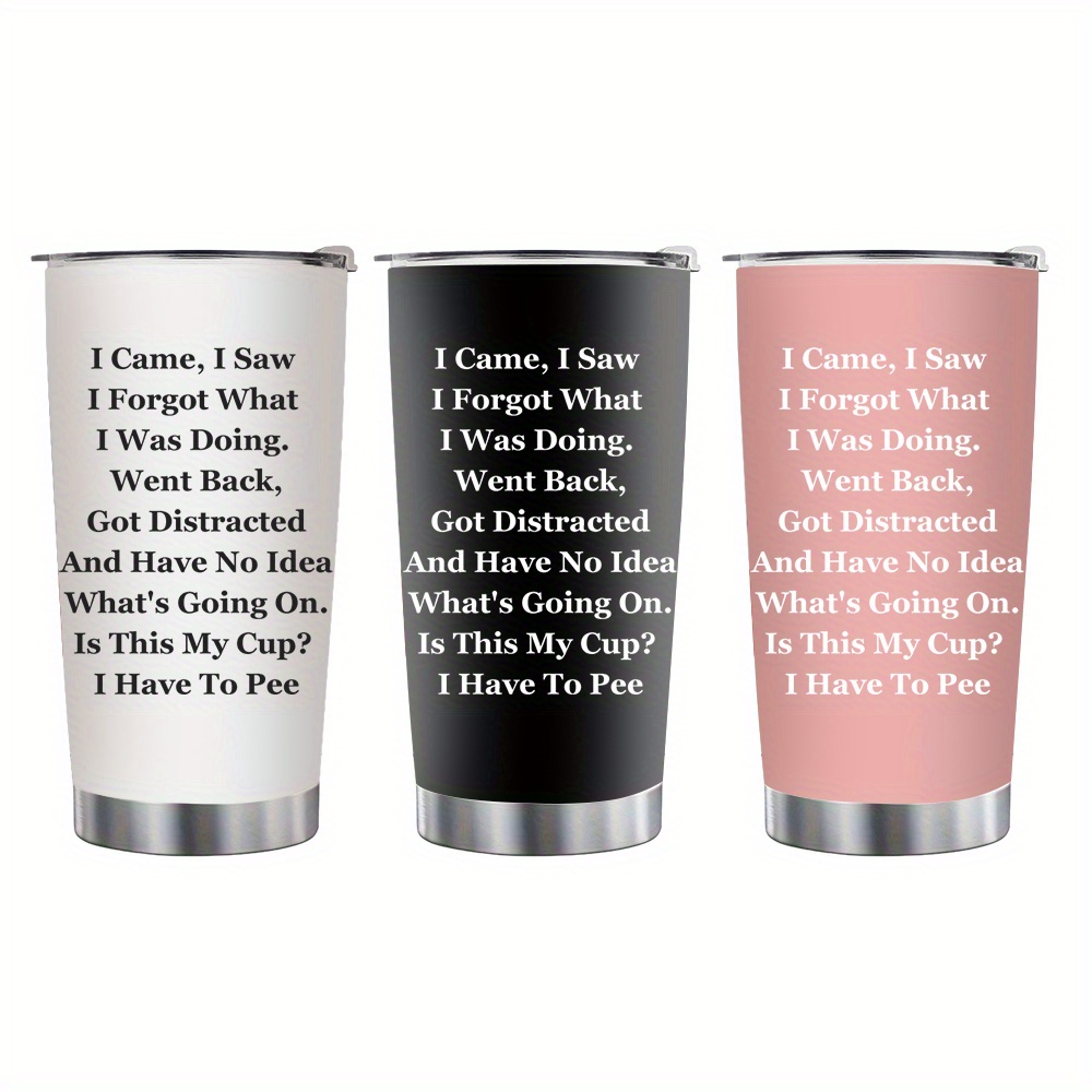 

1 Pcs 20oz Stainless Steel Heat Cold Insulation Water Bottle Dual Wall Vacuum Cup Sense Of Humor Letter Printting Coffee Tumblerful Sliding Lid Travel Cups