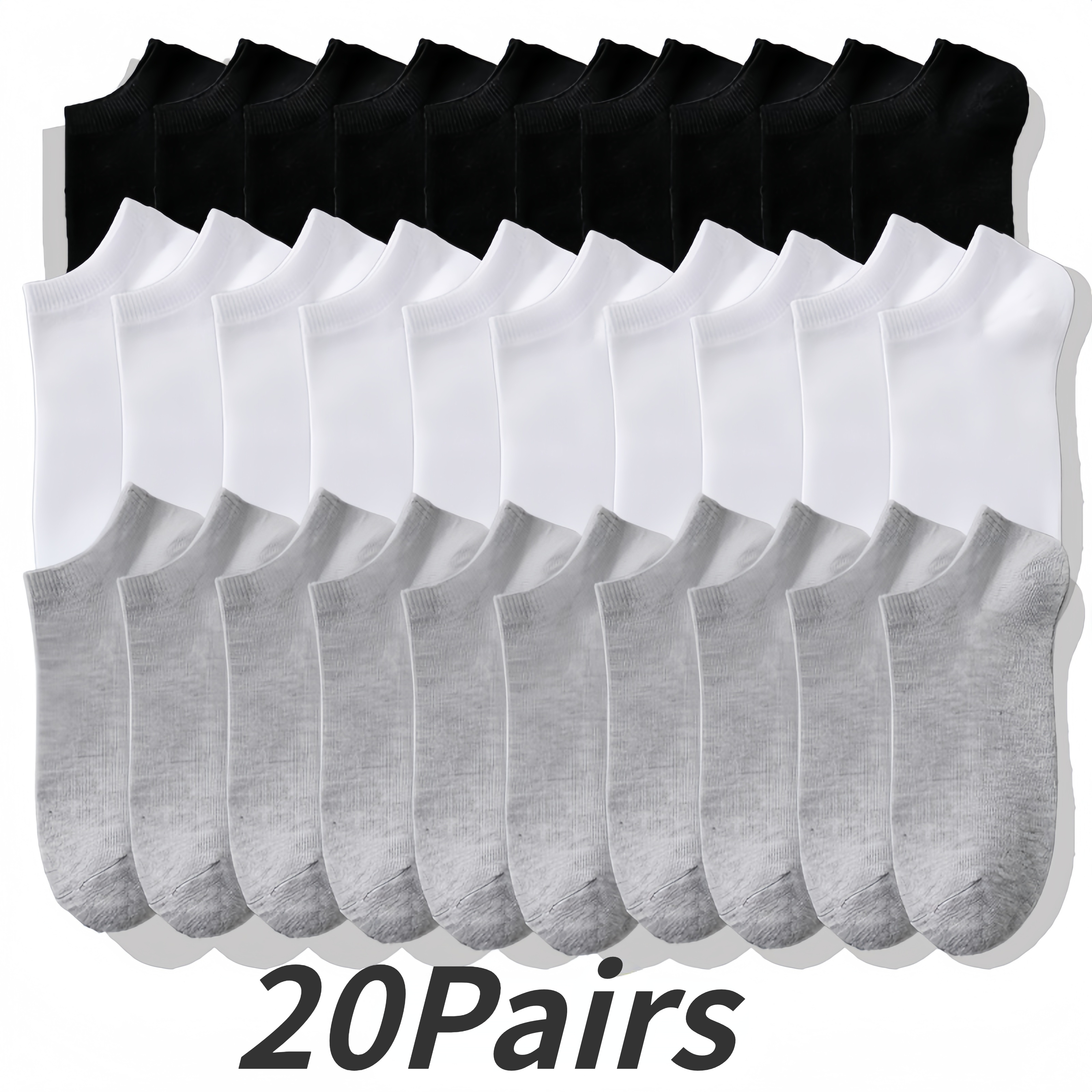 20 Pairs Of Absorbent Low-cut Socks - Odor-resistant And Durable For Men And Women - An Ideal Unisex Option For Spring And Summer