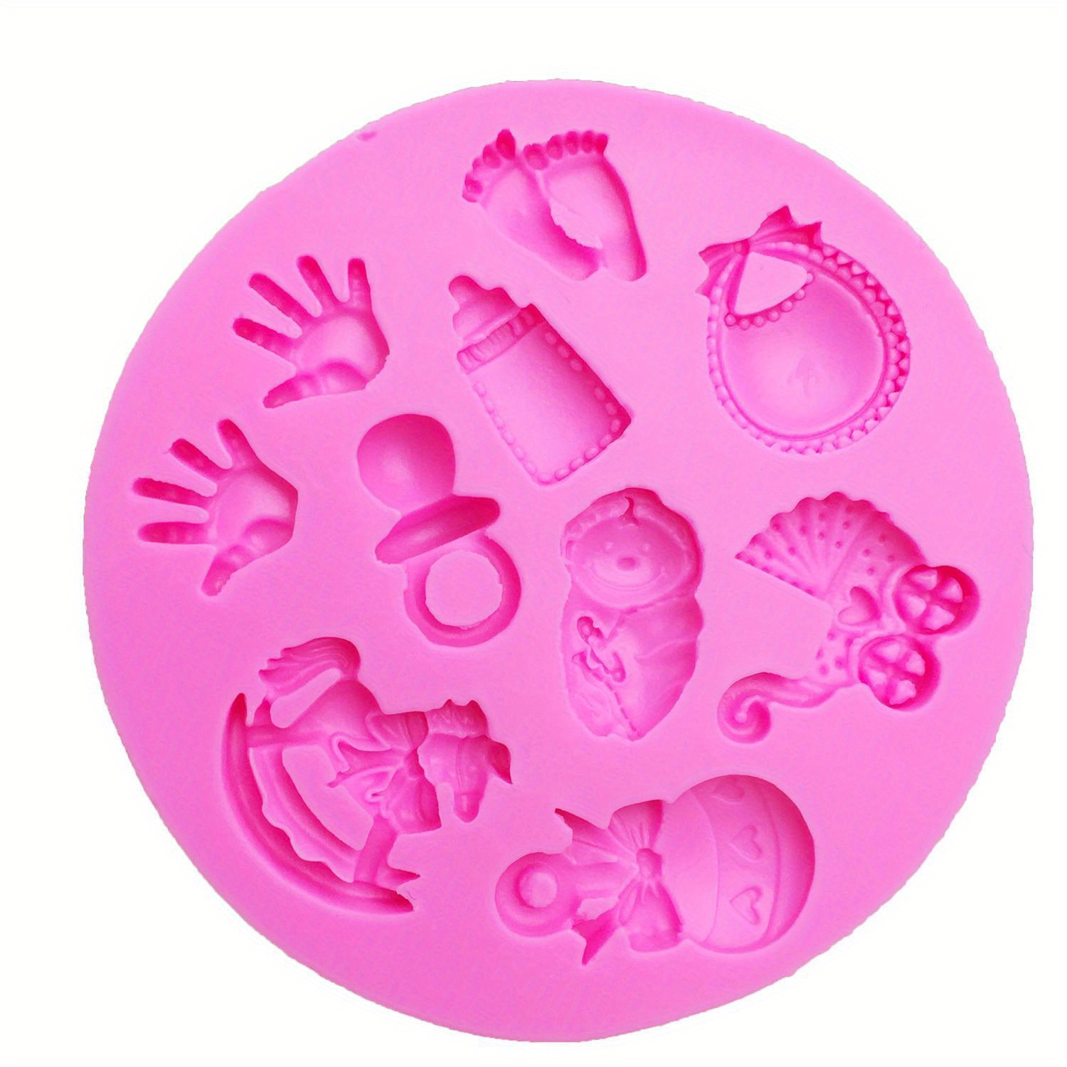 Baby Themed Silicone Molds Fondant Clay Chocolate Handprint - Temu