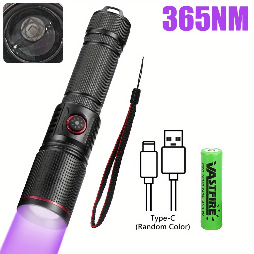 

20w Pro Uv Led Flashlight - Rechargeable 365nm/ 395nm Invisible Light - Resin Curing, Stain Detective, Pet Marker, Money , - Portable & Powerful