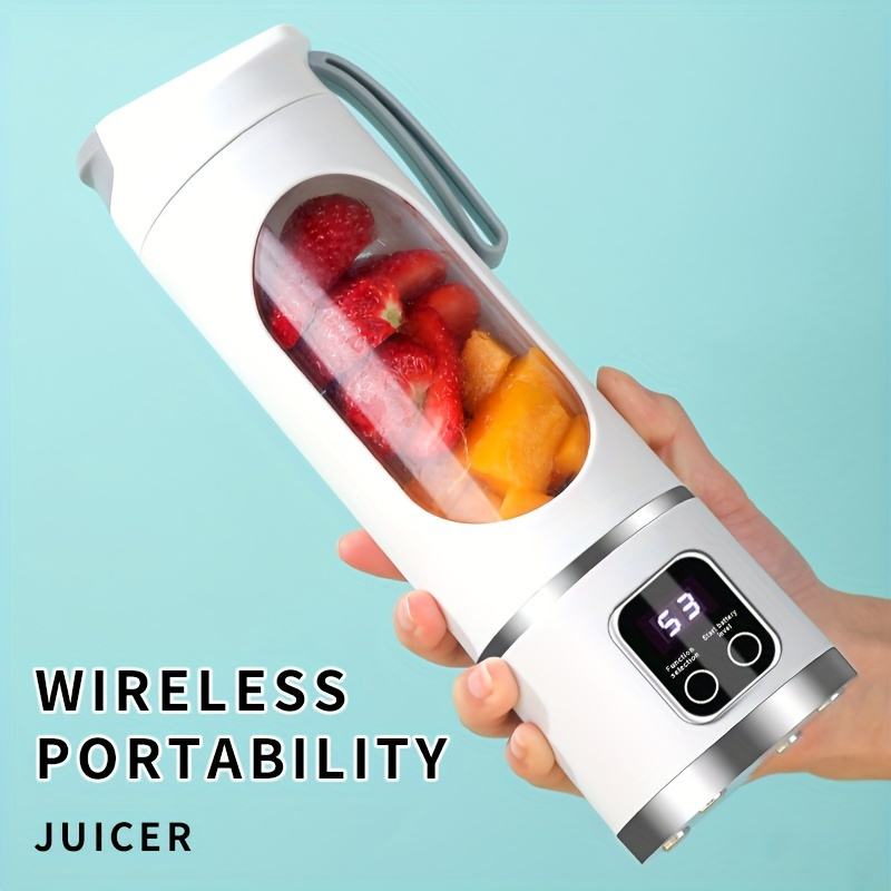 

Portable Usb Rechargeable Mini Blender & Juicer - 3 , Digital Display, 12-blade, 15.22oz, Easy Clean, Ideal For Travel - Fresh Juices Anywhere