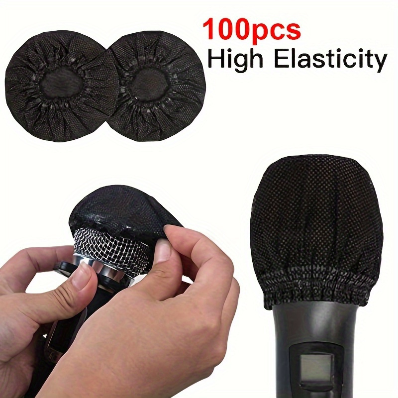 

100-pack Disposable Microphone Covers - High Elasticity Non-woven Fabric Protective Sleeves For Handheld Mics - Universal Fit For Ktv, Studio, Conference, Performance, And Interviews