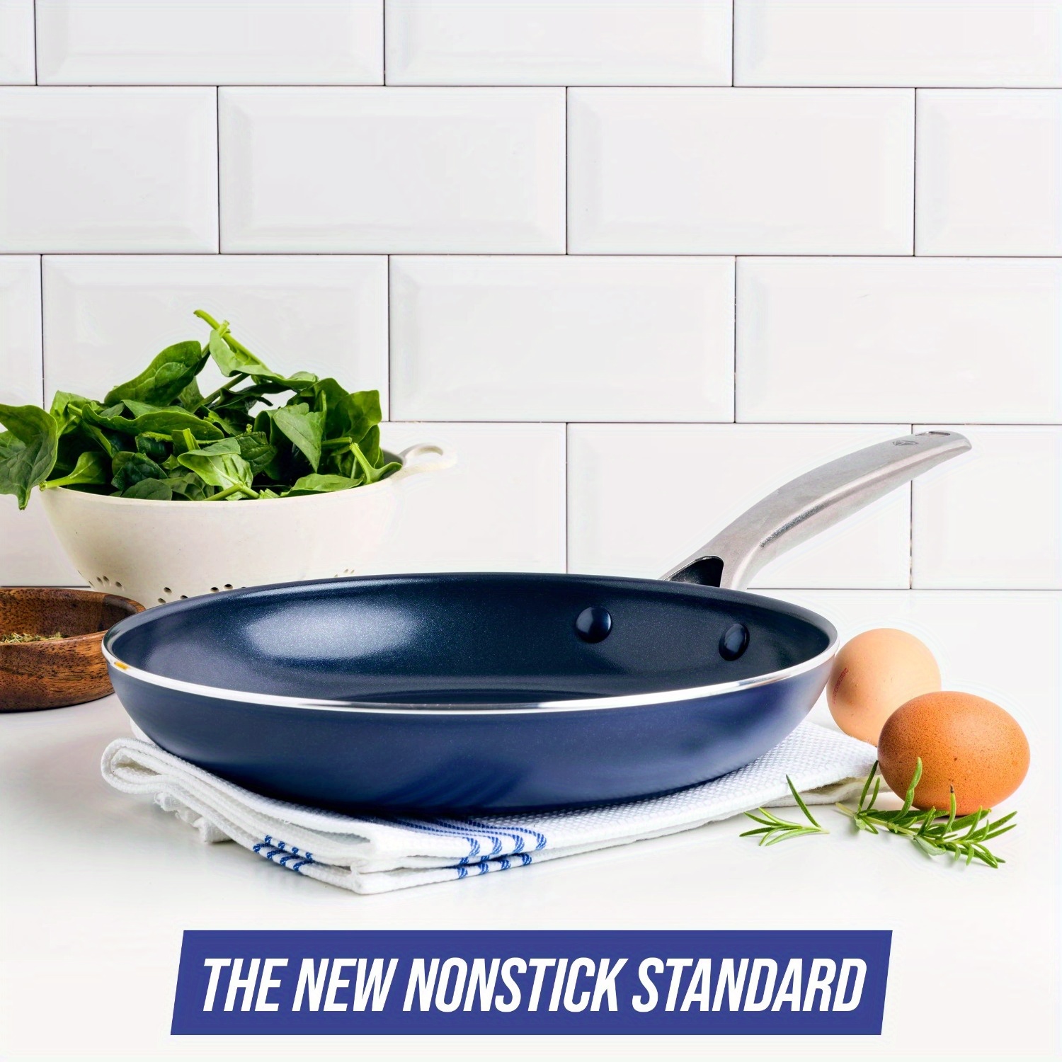 Blue Diamond Toxin Free Ceramic Nonstick Safe Open Frypan/ Temu