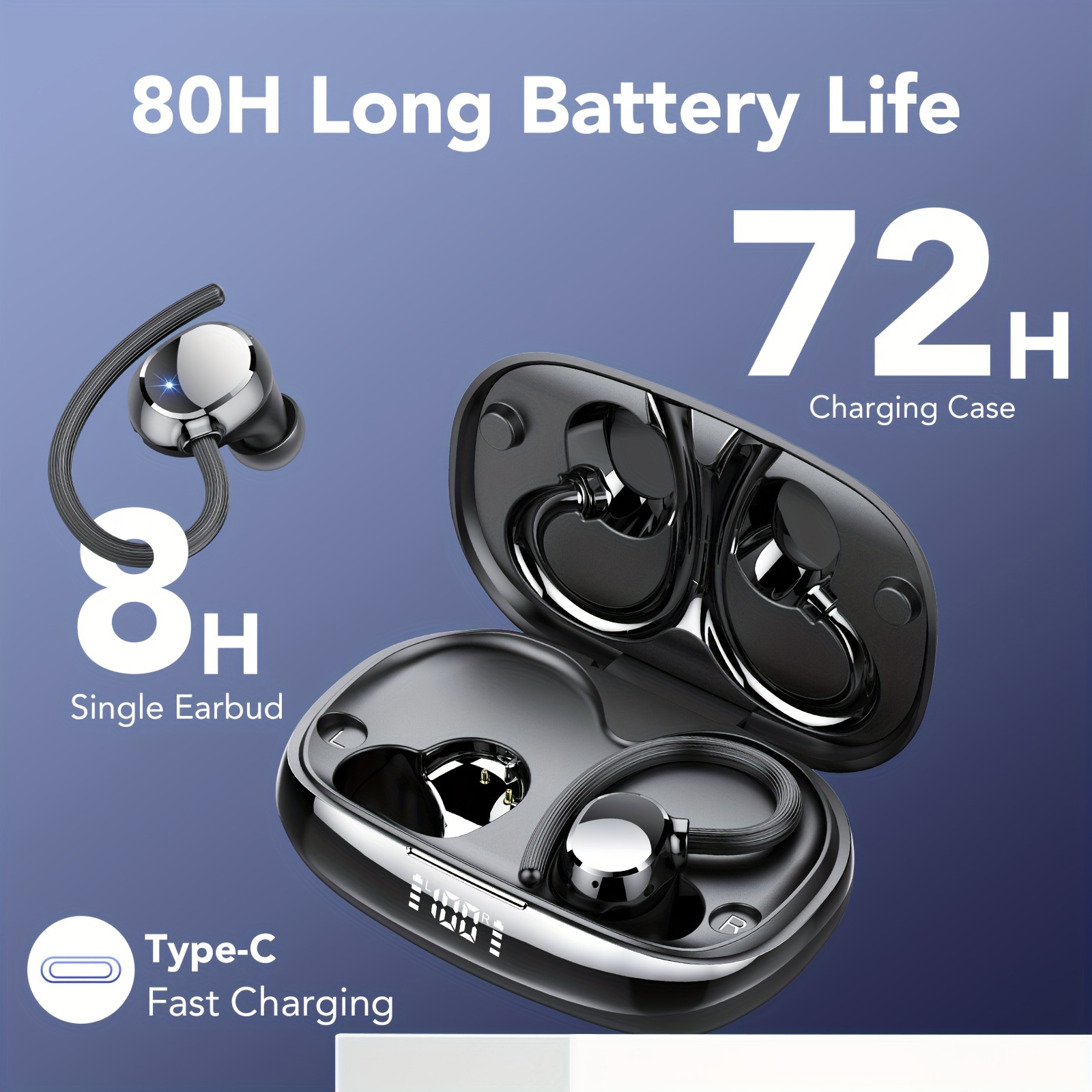 

Tiksounds Q61 Wireless Earbuds Long - , -, Cancelling, Led Display, Universal Phone , Volume , -in Mic, And Rechargeable Battery For , Cycling, Exercising And