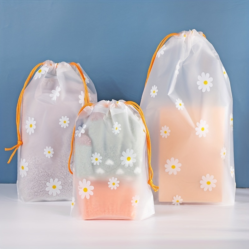 

50pcs Daisy Drawstring Bags - Perfect For Shoes, Towels, Travel & Storage!