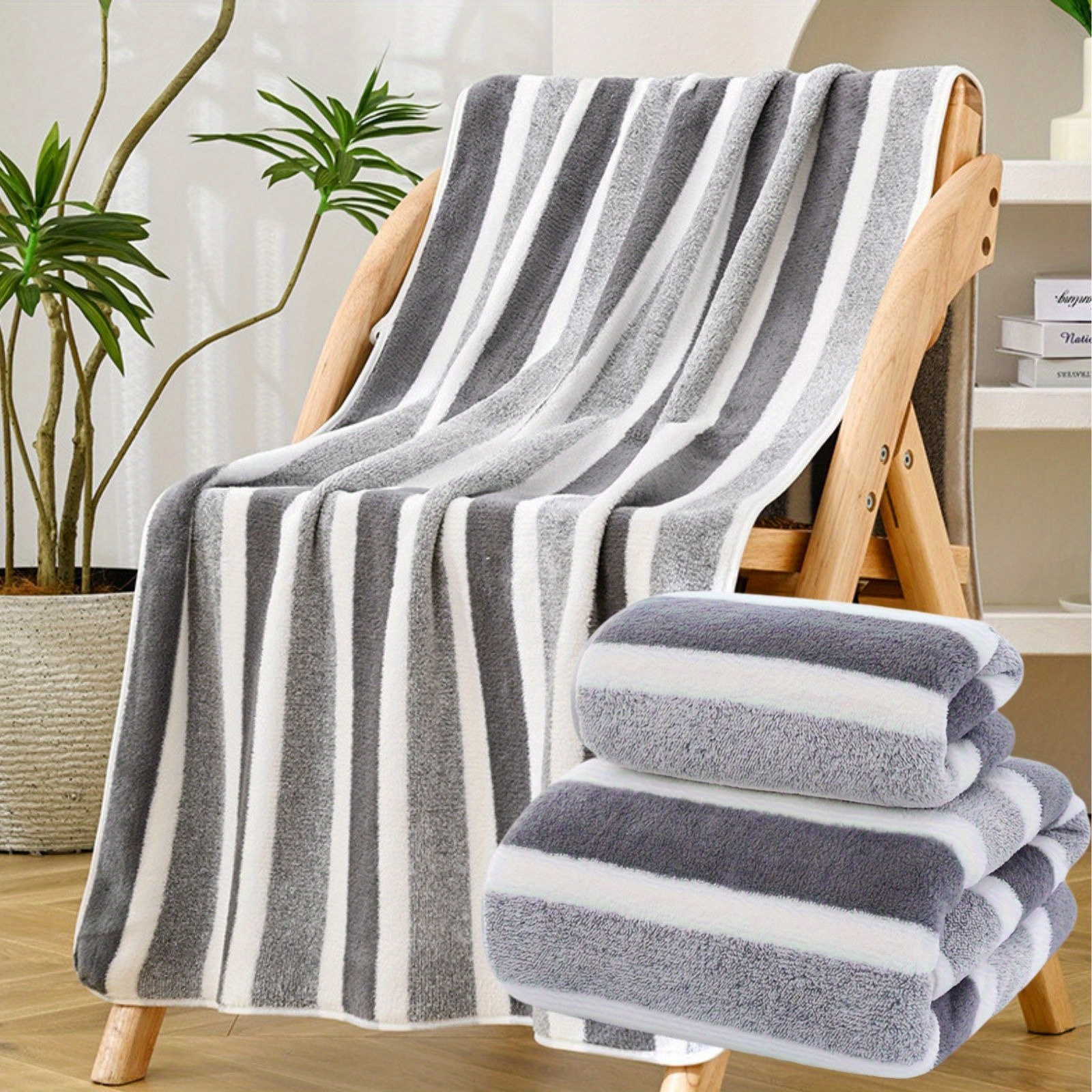 

Bath Towels Set Of 2 - , & Dry Striped Towels For Adults, For , Gym, - 14+ Uncharged