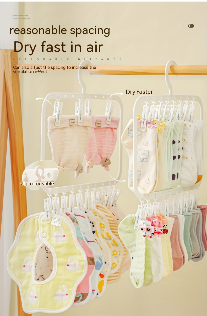 space saving multi clip sock underwear drying hanger   bedroom bathroom closet and dorm storage Product details 4
