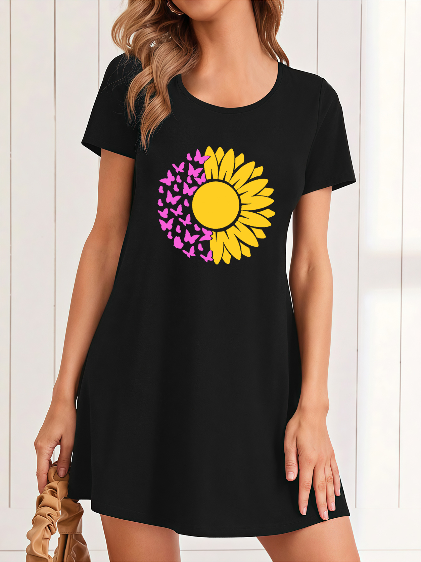 women' print v neck midi dress - Temu