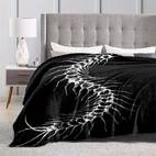 1pc dark series printed blanket soft warm polyester throw for sofa bed office camping travel hypoallergenic tear resistant vintage style black with