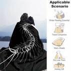 1pc dark series printed blanket soft warm polyester throw for sofa bed office camping travel hypoallergenic tear resistant vintage style black with