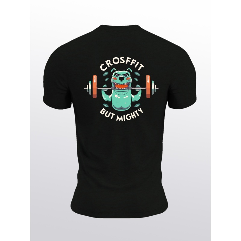 

T-shirt imprimé Mighty Crossfit pour hommes, T-shirts pour hommes, T-shirt décontracté à manches courtes pour l'été