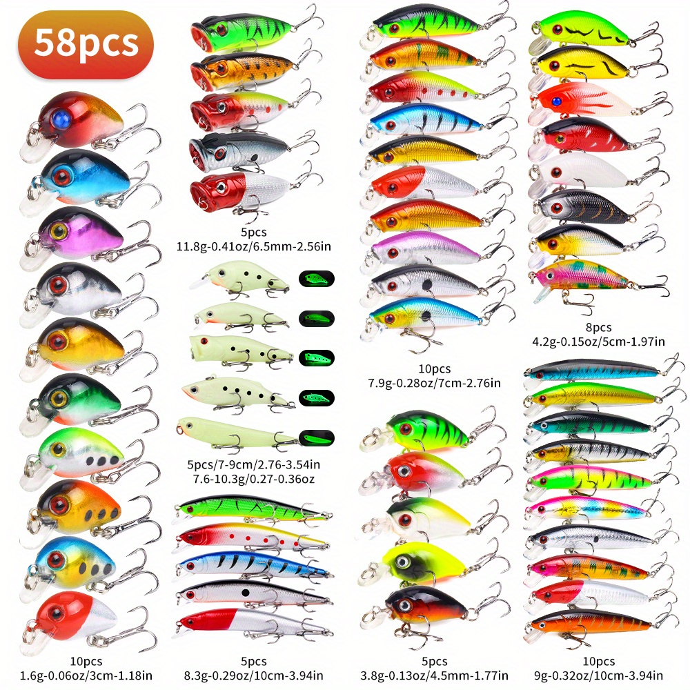 

58pcs/ Set Lures Set Including Baits Swimbait For Bass Fit And !