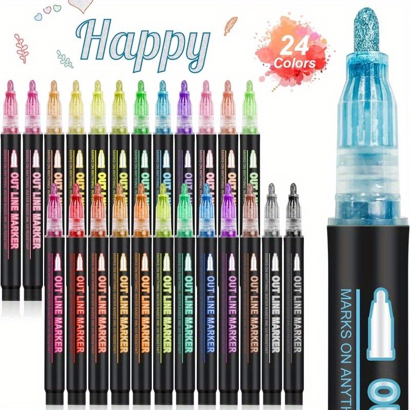 

School Supplies 24/ 36/ 48 Colors Art Pen Marker Pen Diy Graffiti Marker Pen Diary Poster Card