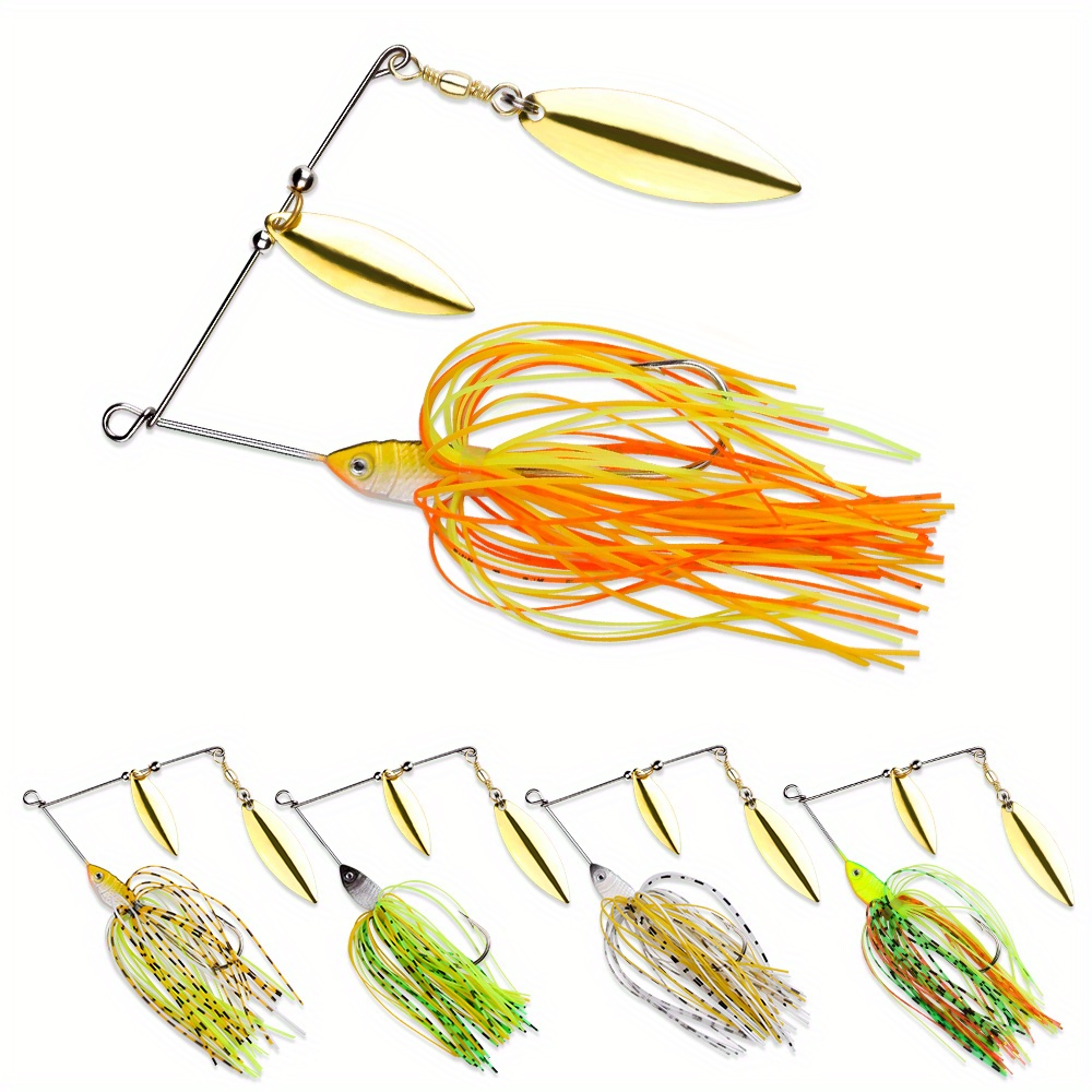 

5pcs 13.5g Fishing Lures Spinner Baits Hard Metal Multicolor Buzzbait Spinnerbait Jigs For Bass Fishing Trout Salmon Freshwater Saltwater Fishing