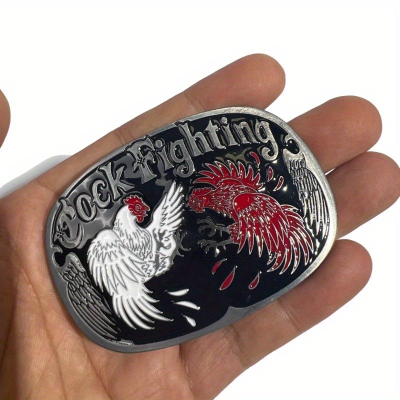 

Alloy Cockfighting Embossed Belt Buckle, Glamorous Style Unisex Fashion Accessory