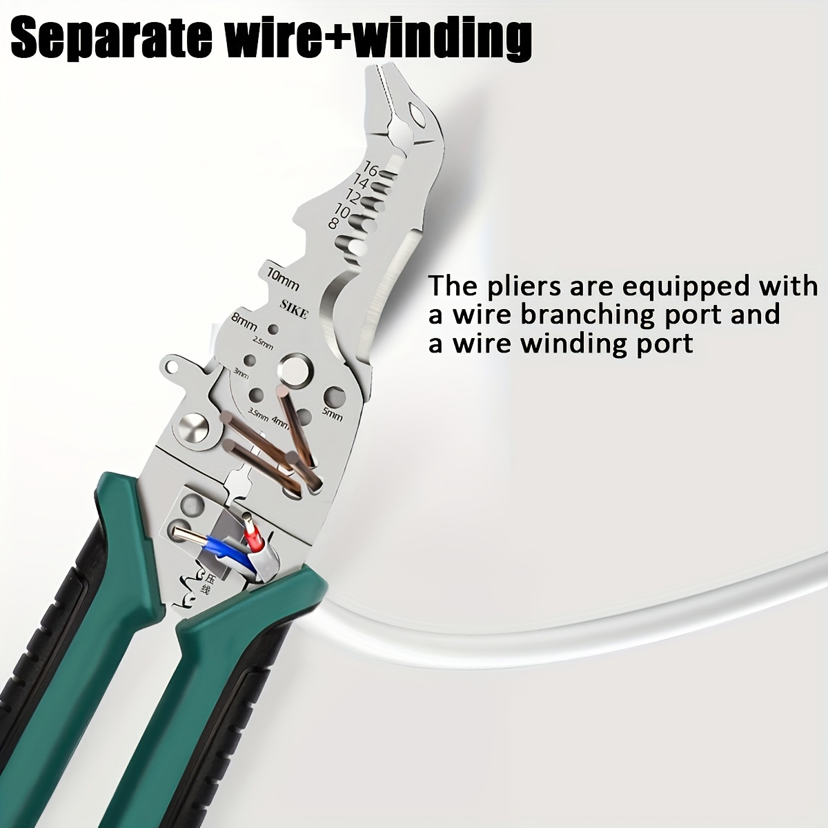 

1pc Wire Stripper Industrial Grade Multi-functional Cutting Copper Wire Crimping Clamp Wire Stripping Needle Nose Pliers Flat-head Pliers, Quick Disconnection Scraper Cutting Tube Electricians' Pliers