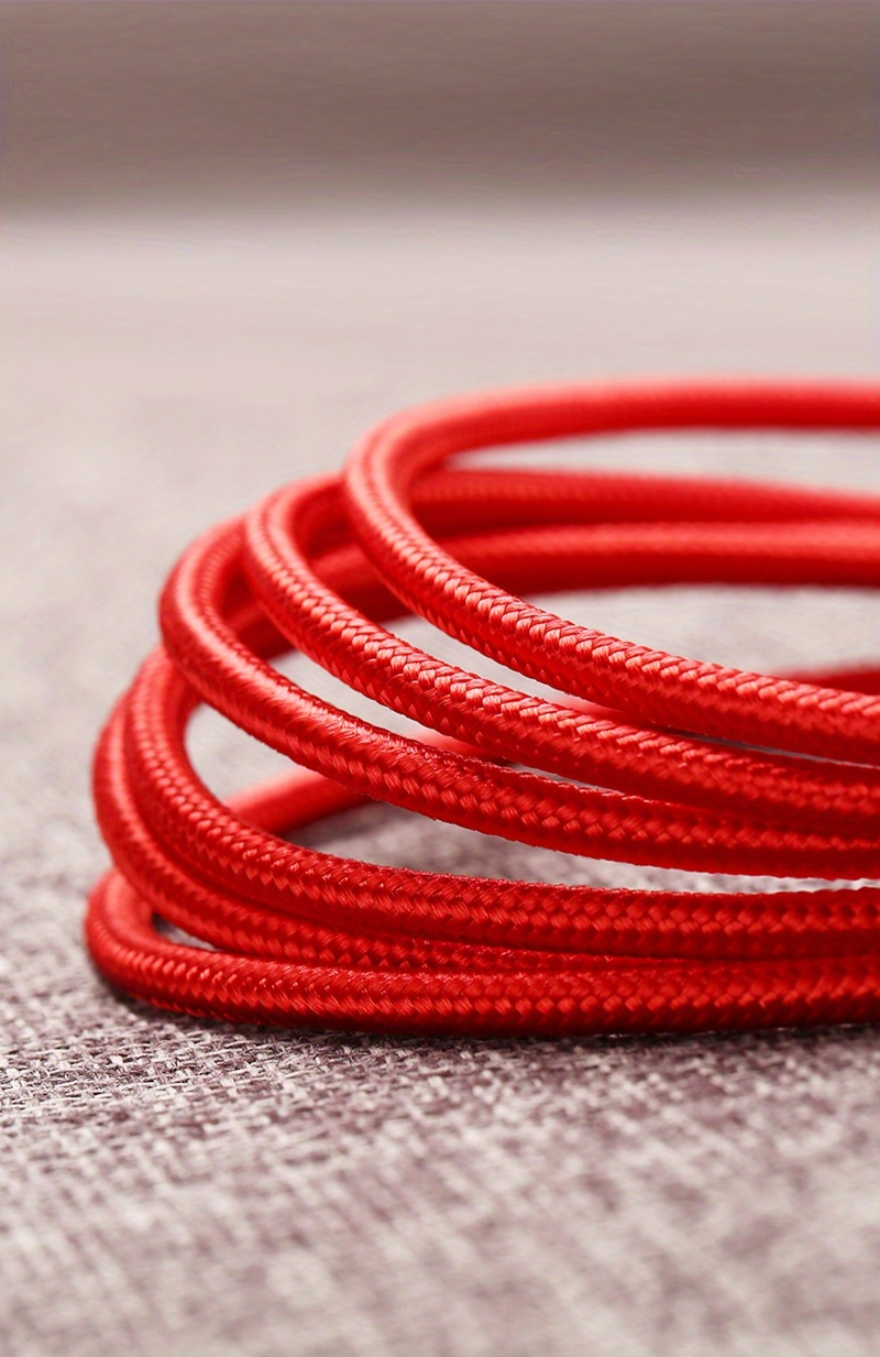 3-in-1 Nylon Braided USB Cable with Fast Charging, 5-10W Power Delivery, Red & Black, Durable & Flexible Design for Smartphones, Tablets, and Laptops, Smartphone Charging Cable, Multidevice Charging, Modern Cable, Highquality Cable